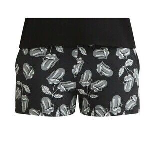 The Rolling Stones Women’s Plus 3X (24W-26W) Graphic Fleece Sleep black Shorts